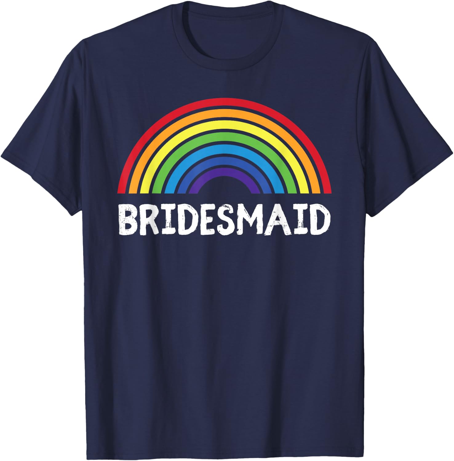 Bridesmaid LGBT Lesbian Wedding Bachelorette Party T-Shirt - T-Shirt | Navy