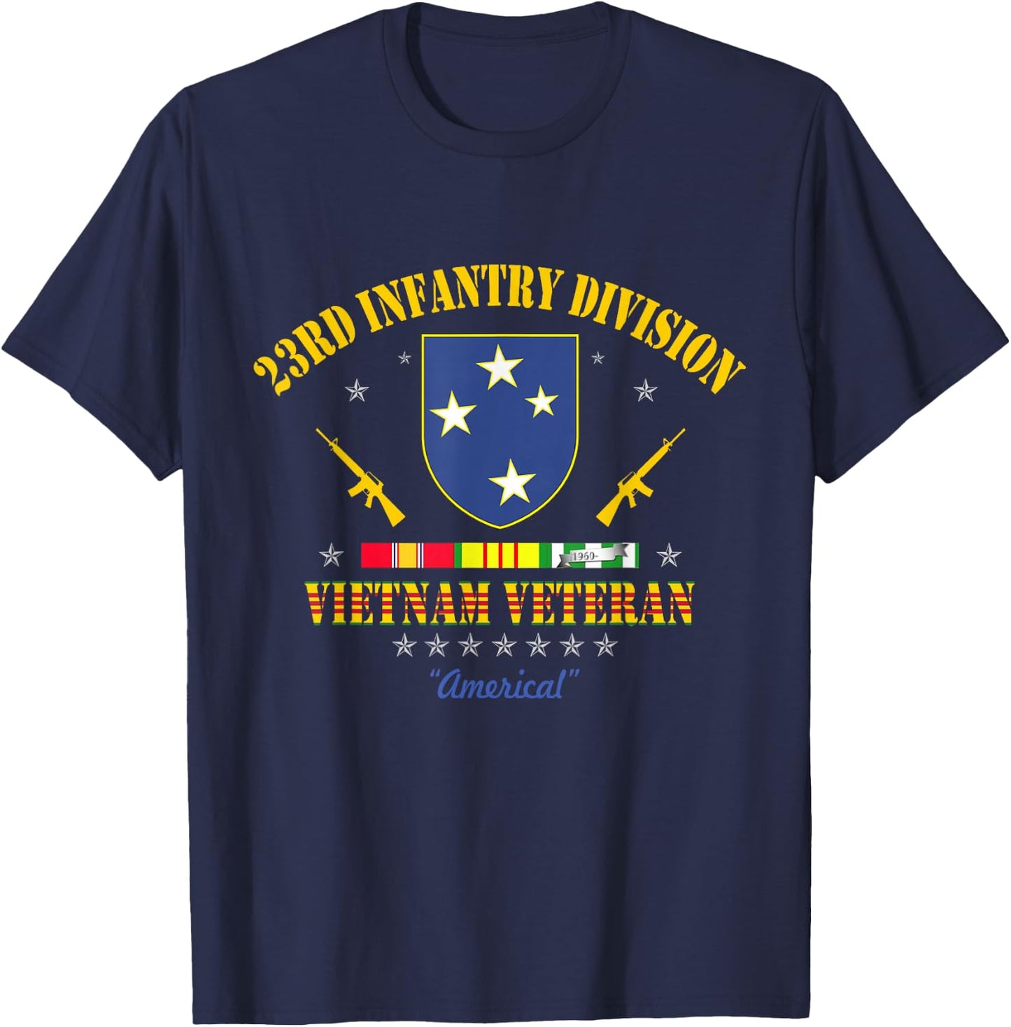 US Army 23rd Infantry Division Vietnam Veteran Gift T-Shirt - T-Shirt | Navy