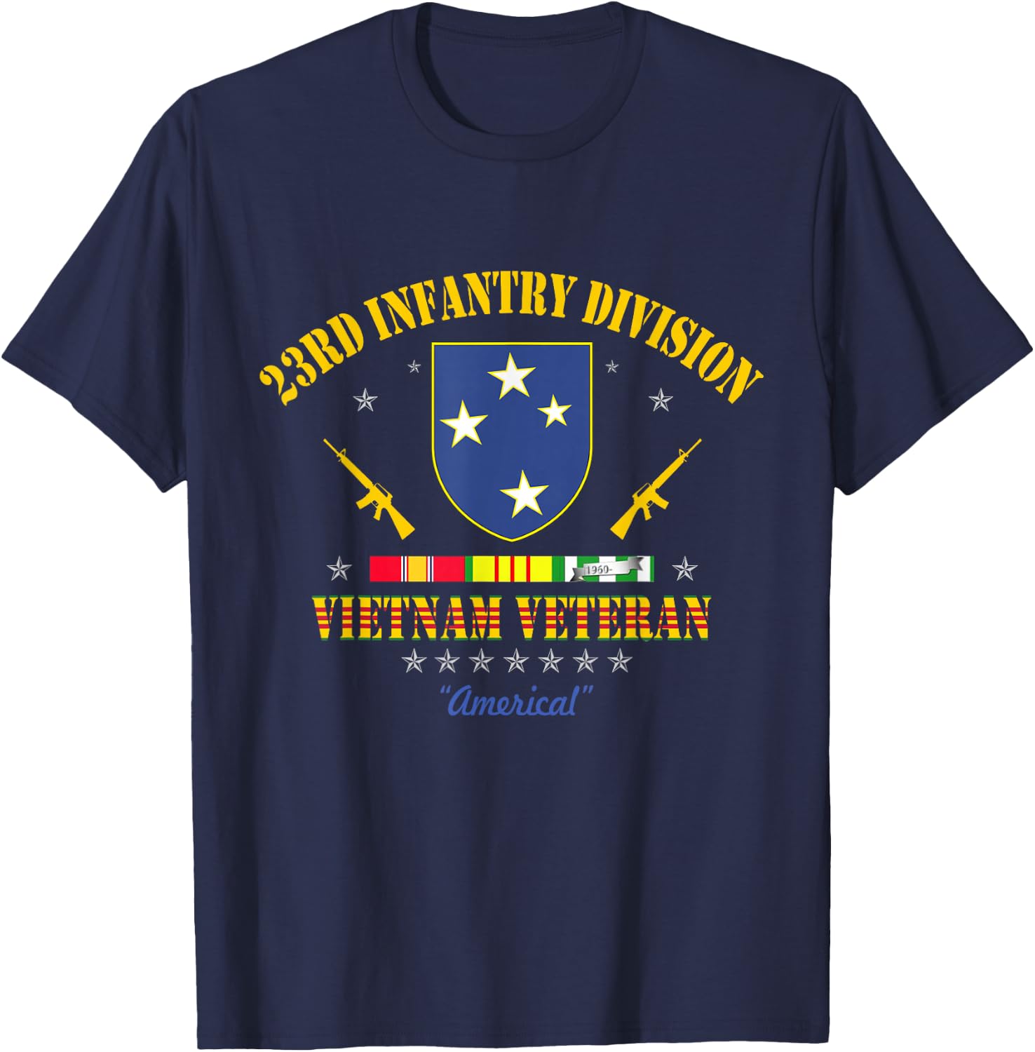 US Army 23rd Infantry Division Vietnam Veteran Gift T-Shirt - T-Shirt | Navy