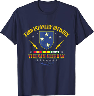 US Army 23rd Infantry Division Vietnam Veteran Gift T-Shirt - T-Shirt | Navy