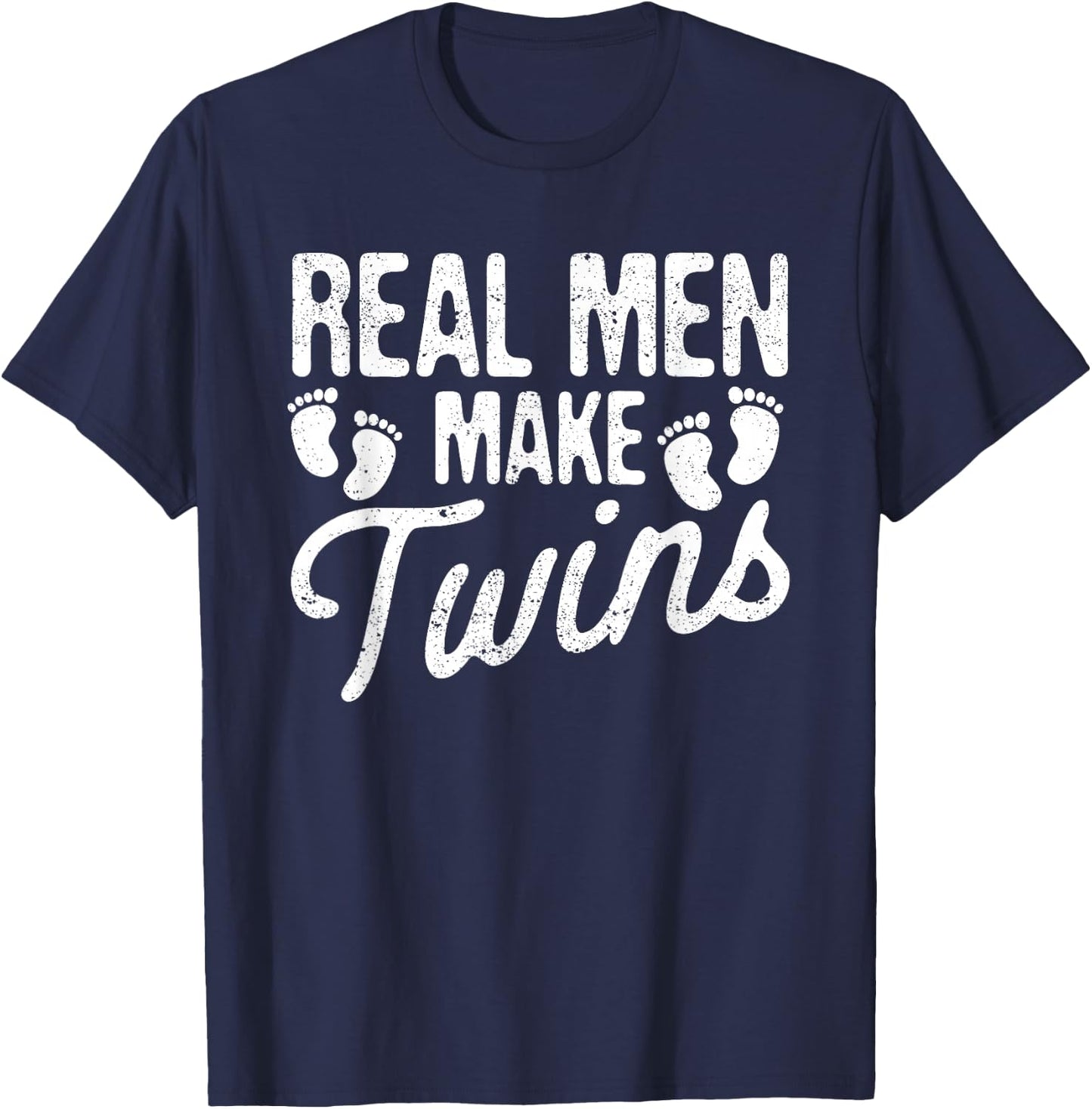 Daddy Shirt Family Pajamas Father's Day Gifts Men's Black Modern Funny Dad Twin Pregnancy Announcement Small T-Shirt - T-Shirt | Navy