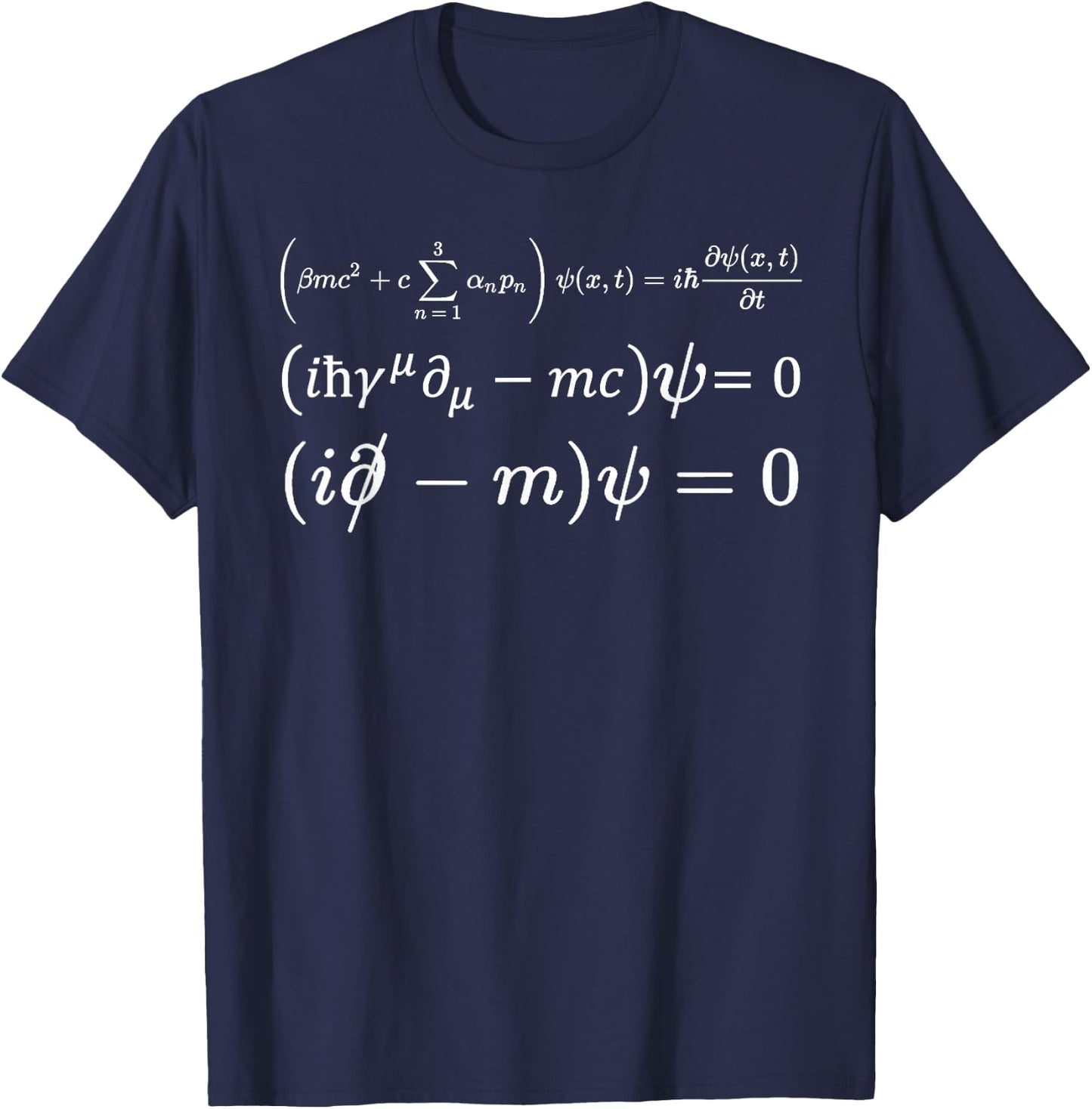 Dirac equation, foundation of relativistic quantum physics T-Shirt - T-Shirt | Navy