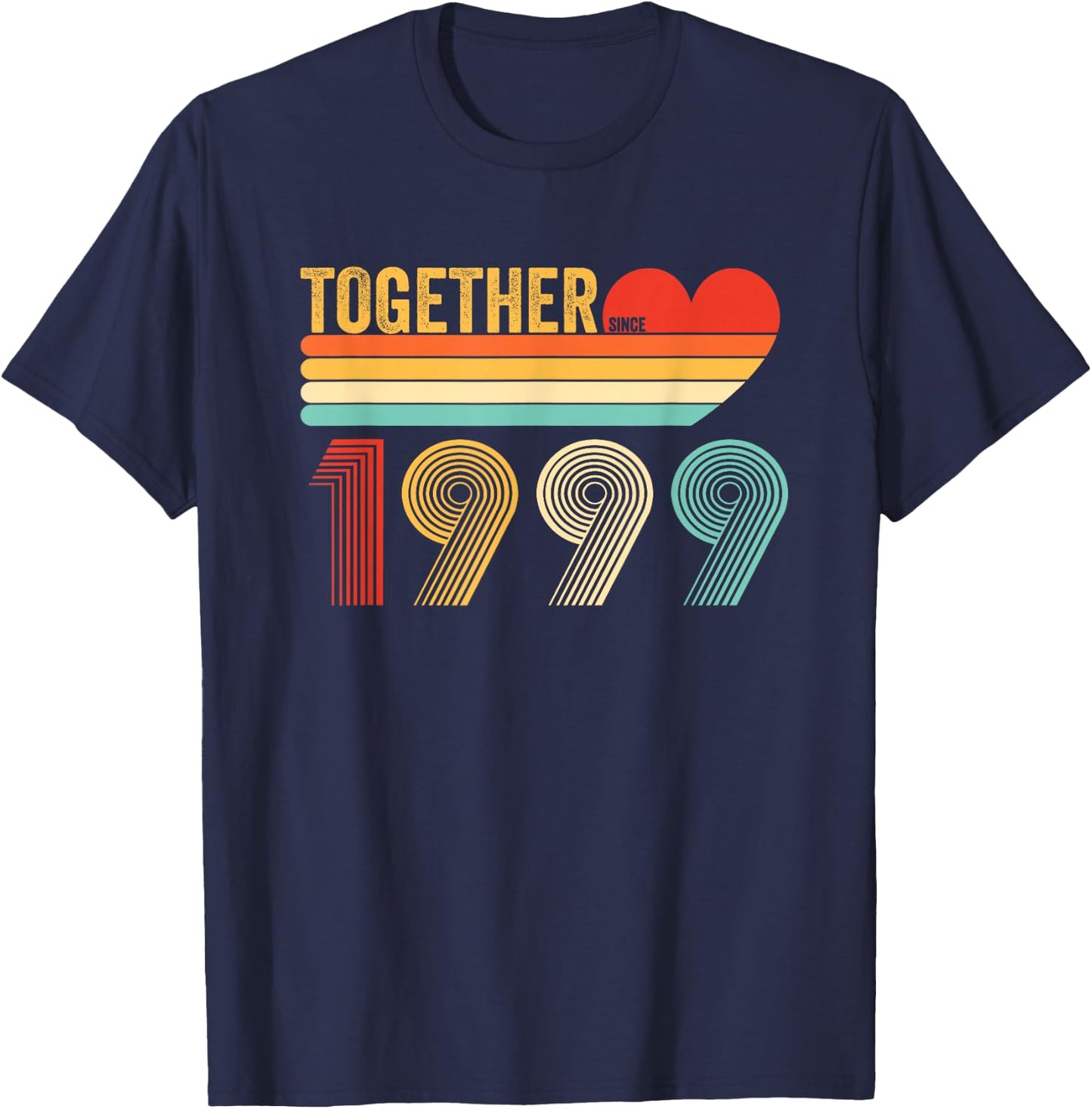 Together Since 1999 Retro Couple Anniversary Shirt T-Shirt - T-Shirt | Navy