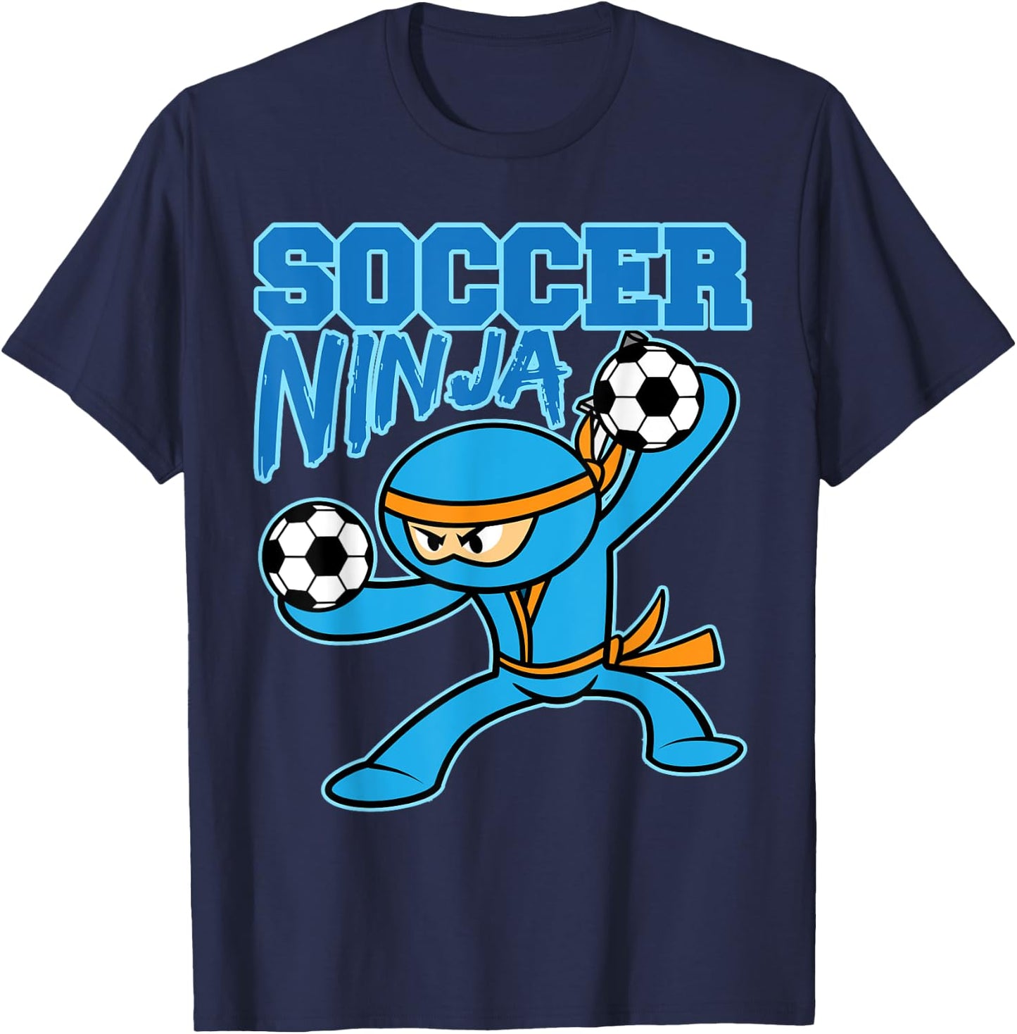 Soccer Ninja Player Cute Football Lovers Funny Gift T-Shirt - T-Shirt | Navy