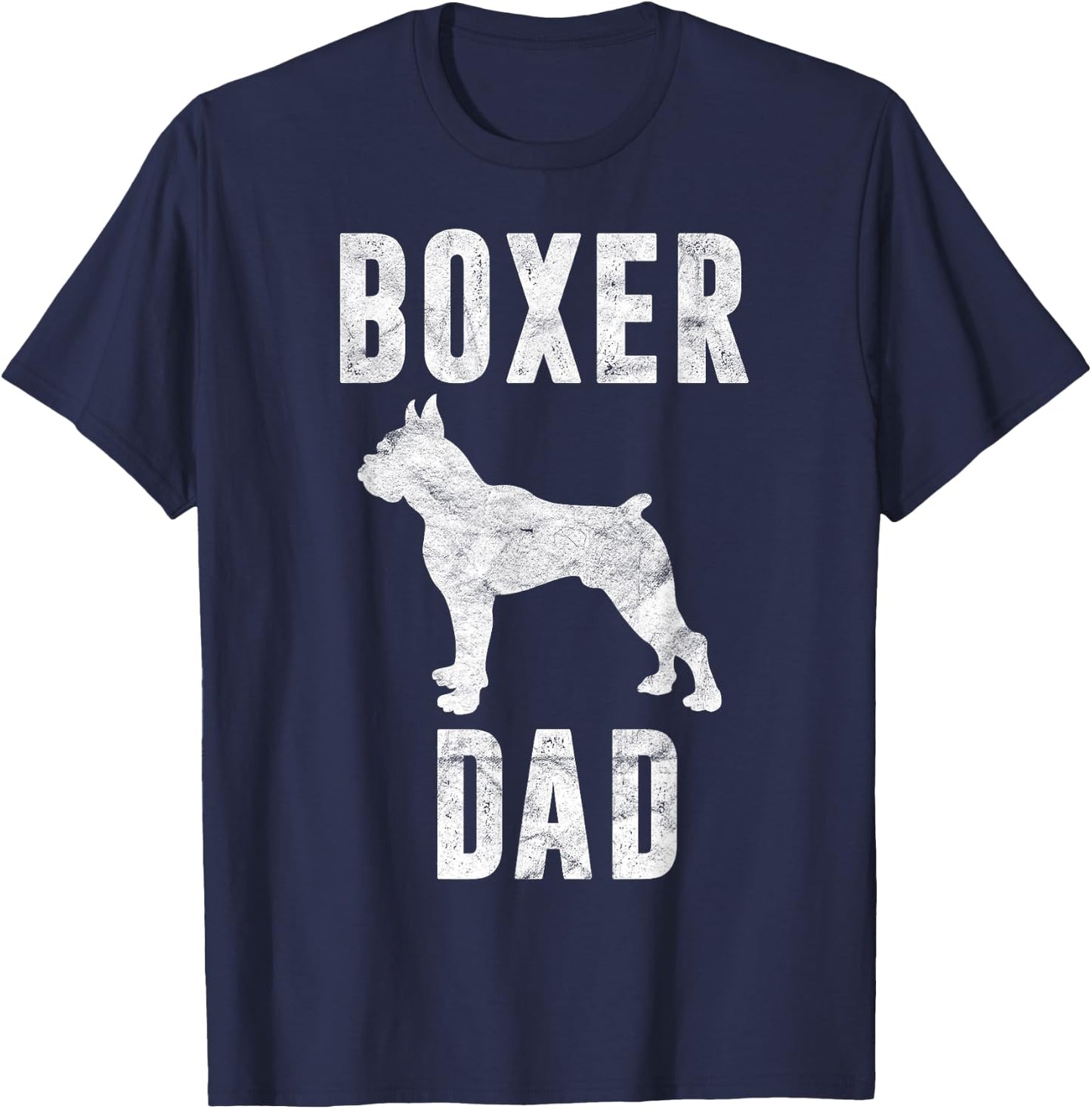 Vintage Boxer Dad Gift Dog Daddy Boxer Father Men Women Kids T-Shirt - T-Shirt | Navy