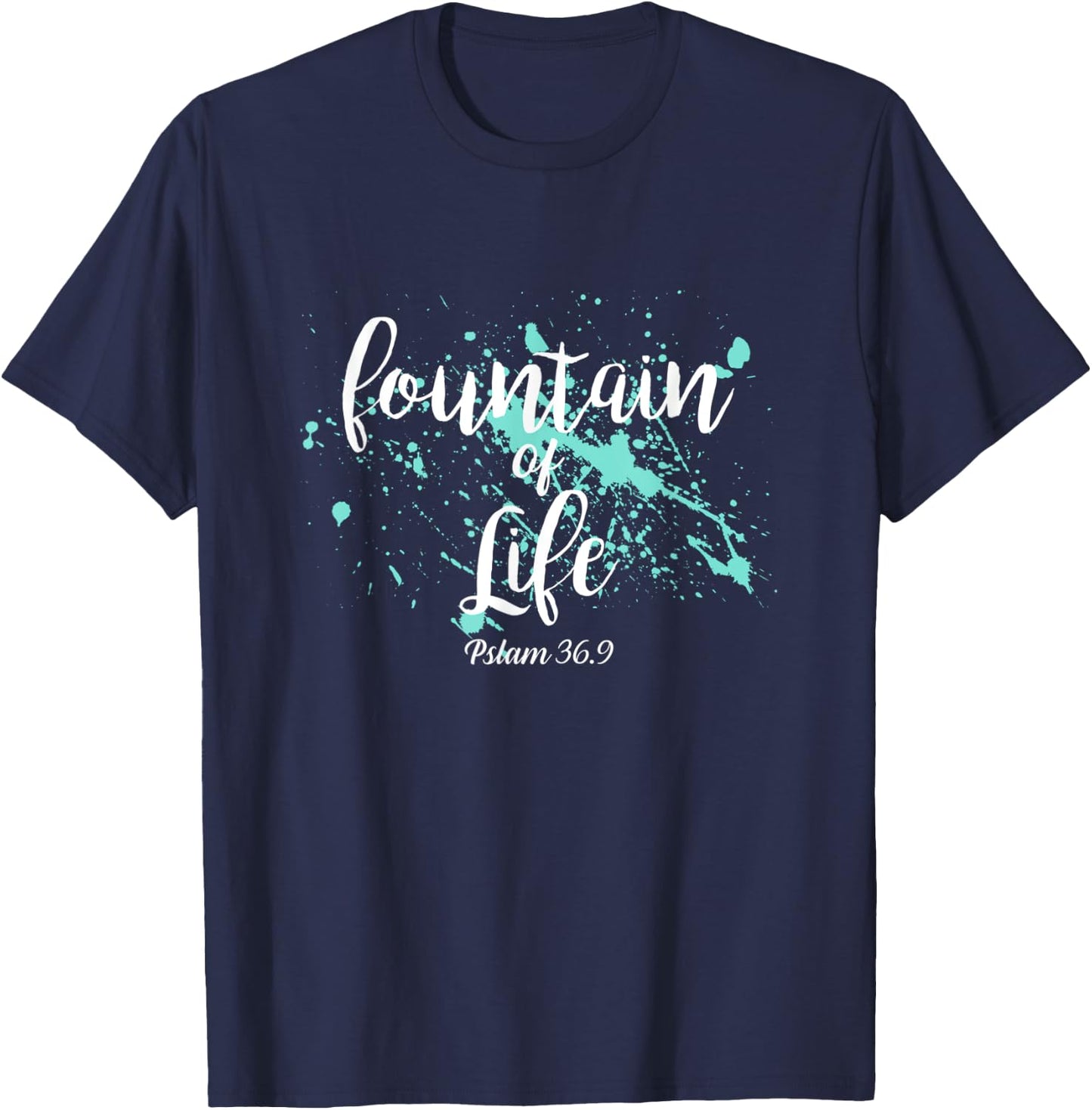 Firmly in faith through Jesus - Fountain of Life T-Shirt - T-Shirt | Navy