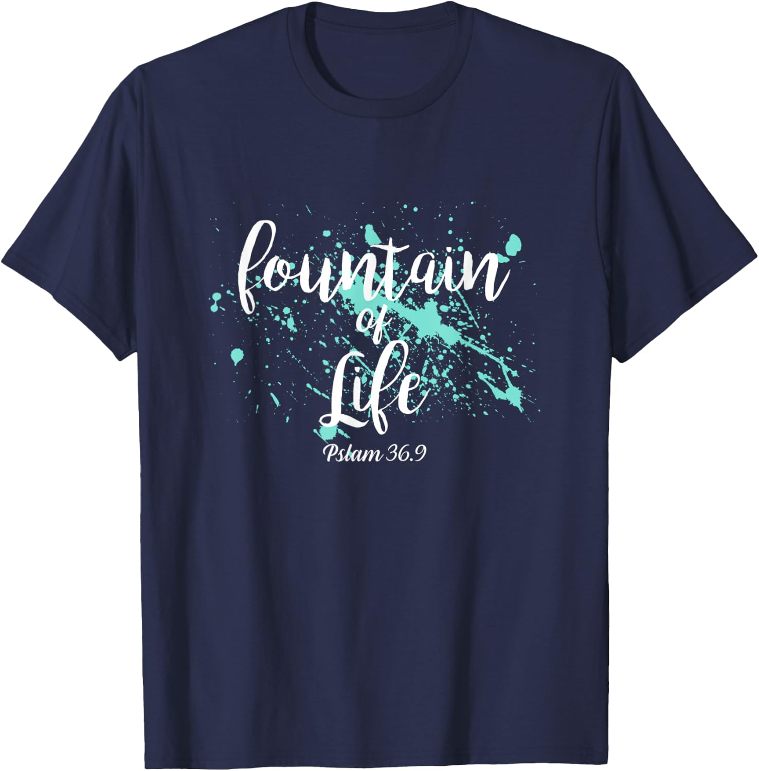Firmly in faith through Jesus - Fountain of Life T-Shirt - T-Shirt | Navy