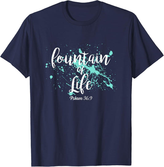 Firmly in faith through Jesus - Fountain of Life T-Shirt - T-Shirt | Navy
