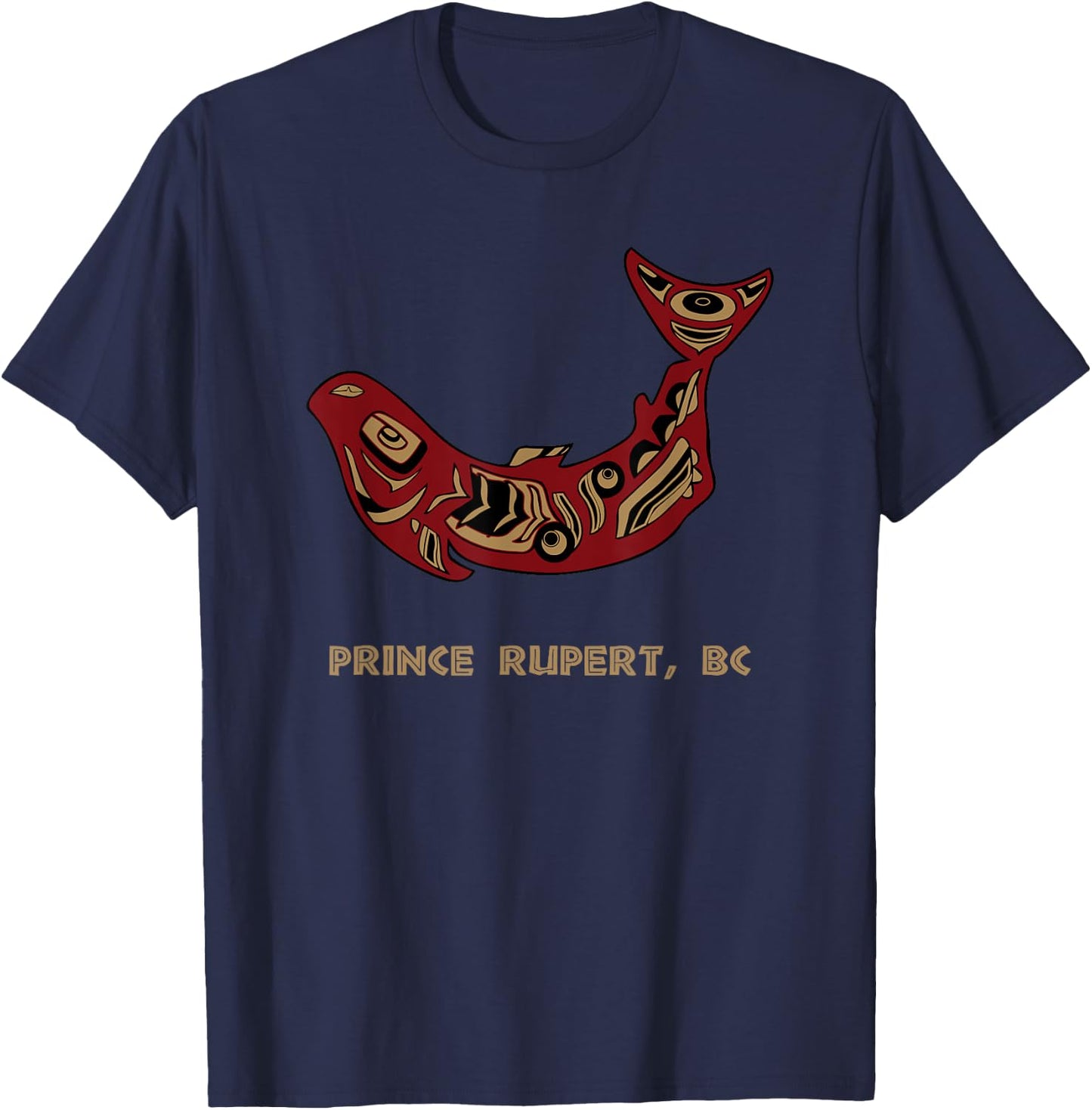 Prince Rupert BC Native American Ocean Salmon Fishermen T-Shirt - T-Shirt | Navy