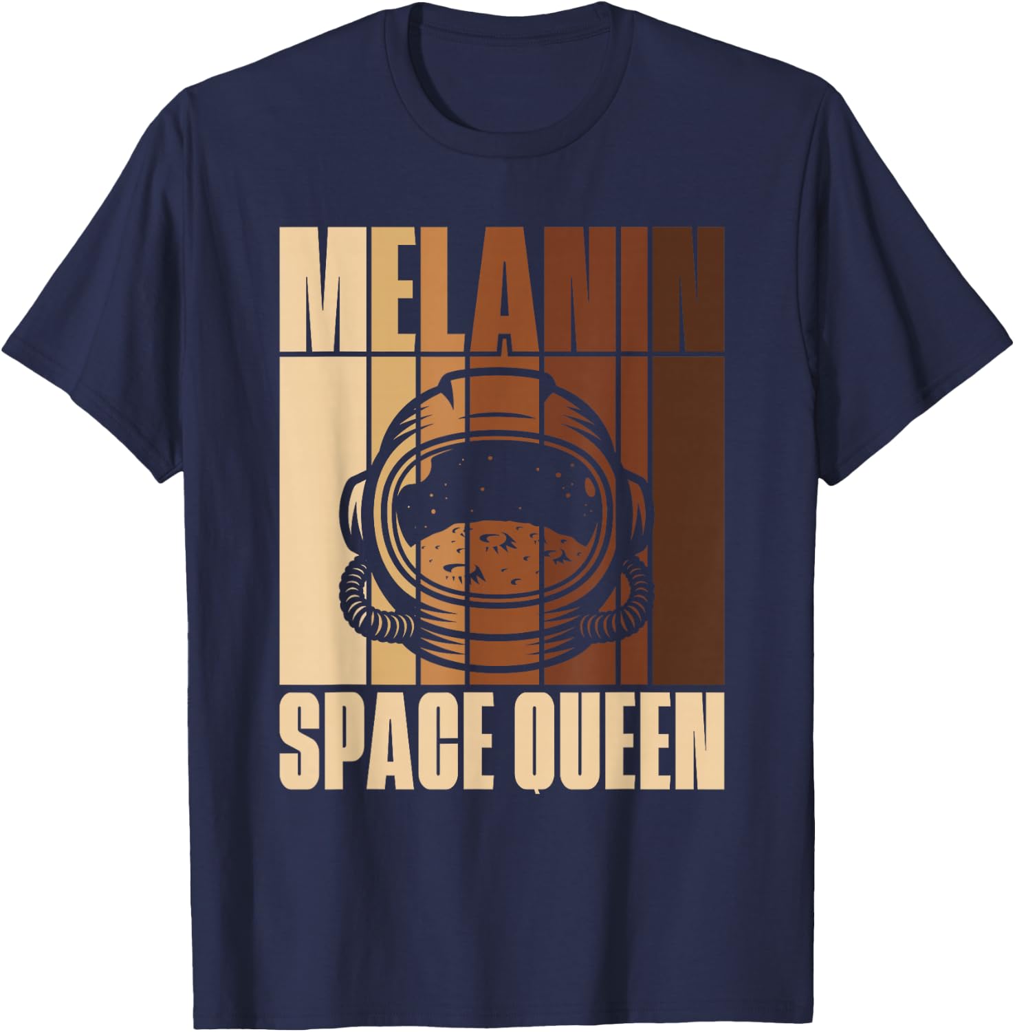 Melanin Space Queen, African American Astronaut T-Shirt - T-Shirt | Navy