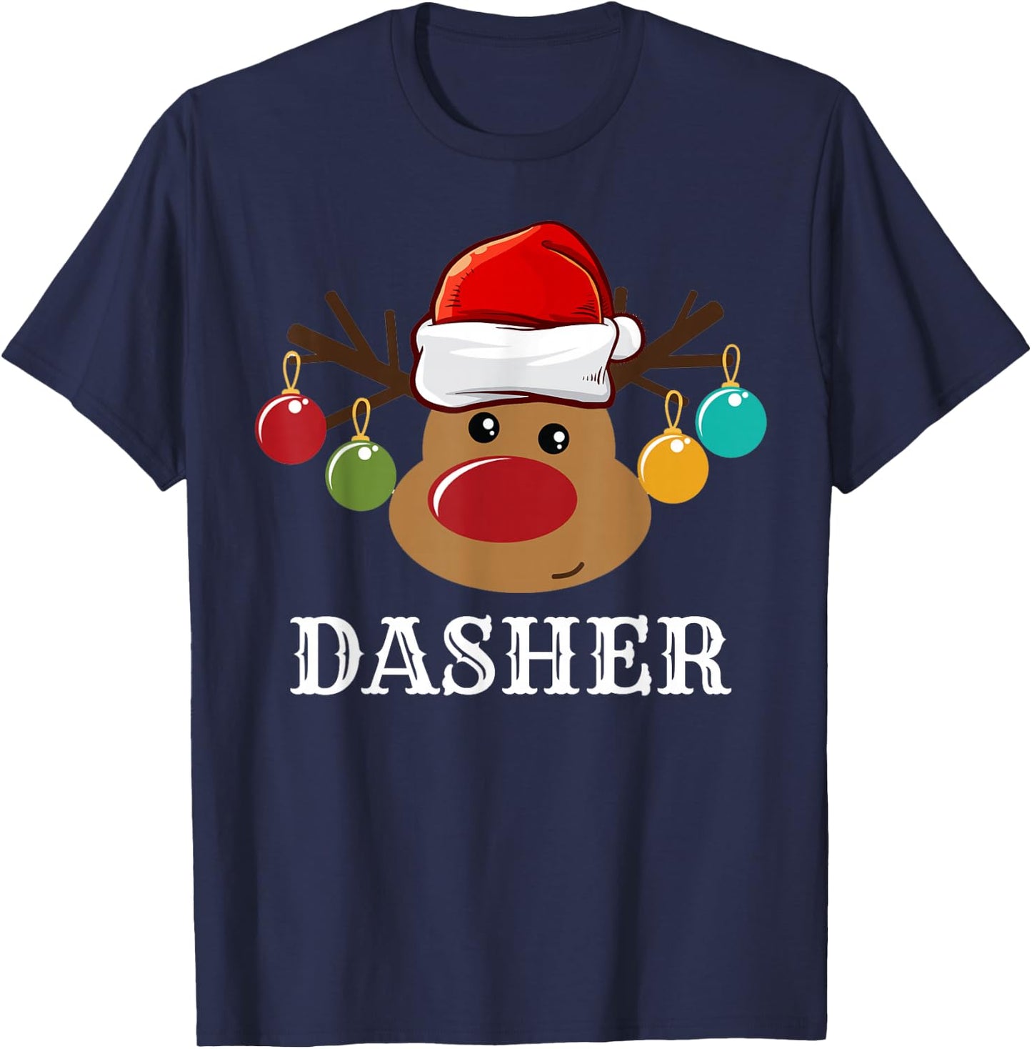 Santa Reindeer Dasher Xmas Group Costume T-Shirt - T-Shirt | Navy