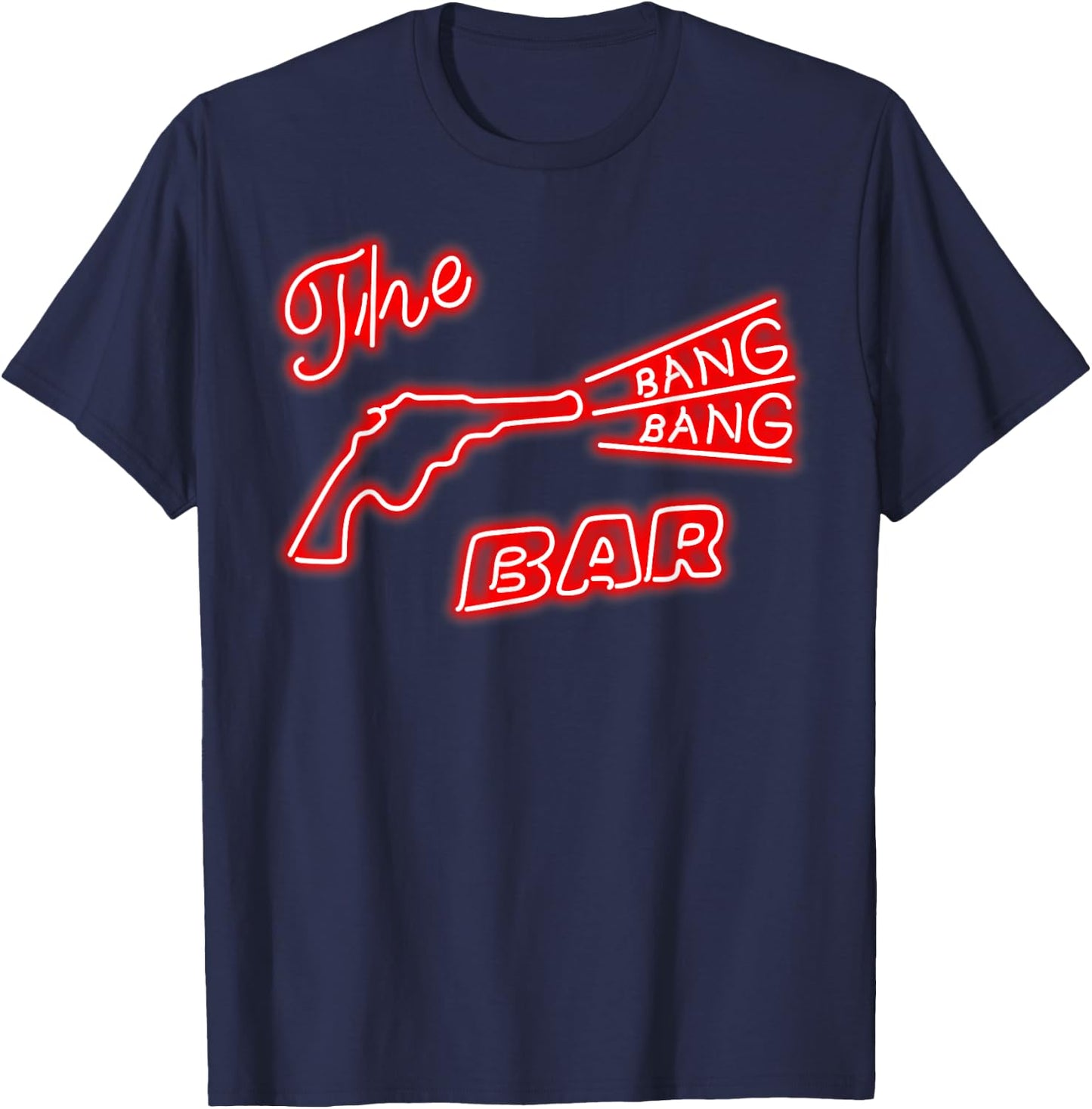 Twin Peaks Bang Bang Bar Neon Sign Graphic T-Shirt - T-Shirt | Navy