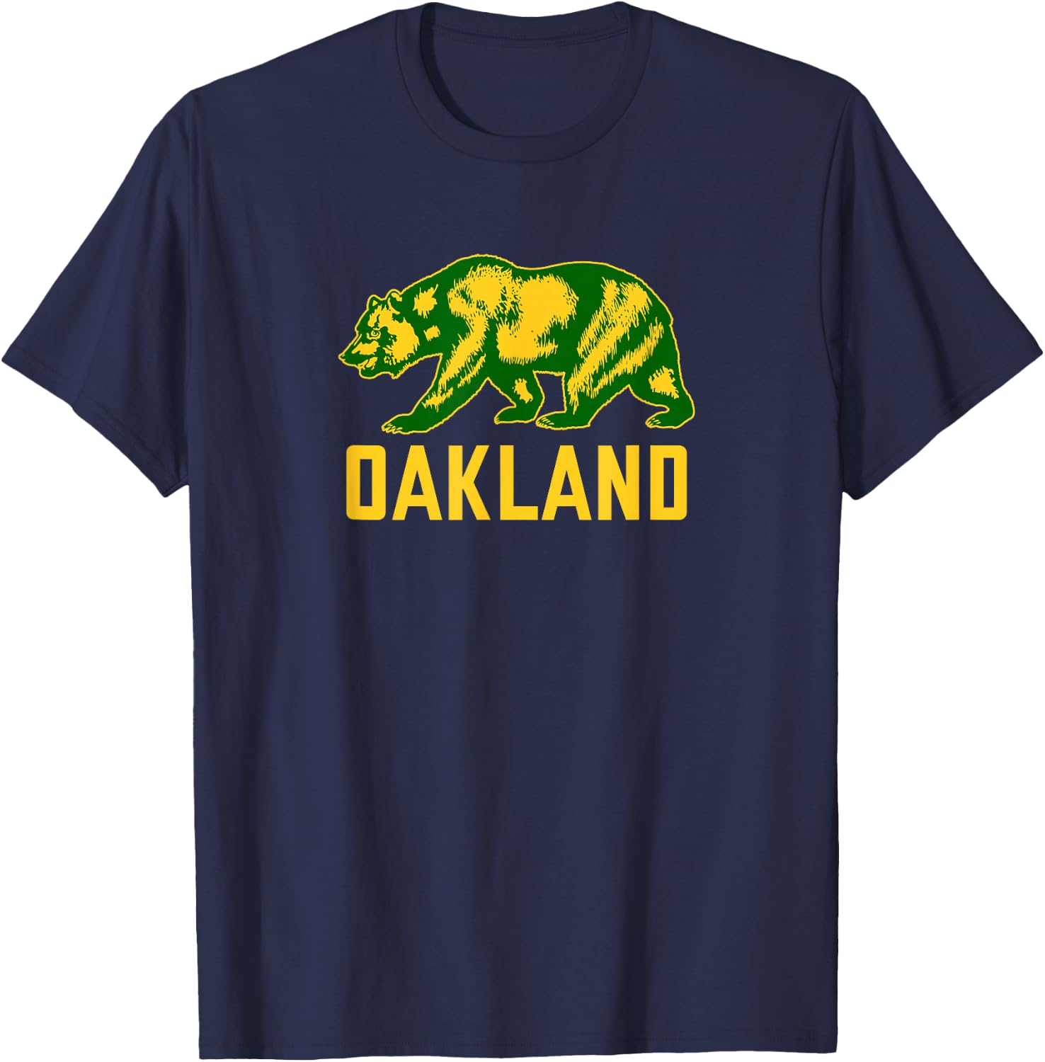 Oakland California Flag Bear Design - Oakland California Small T-Shirt - T-Shirt | Navy
