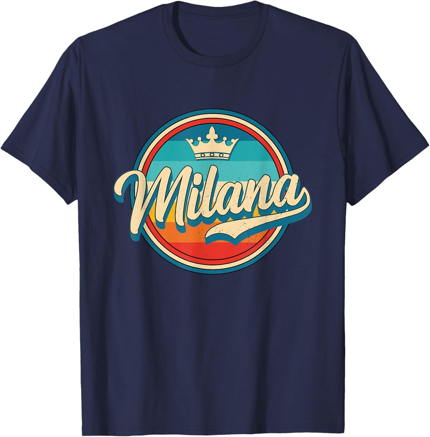 Milana retro name funny vintage first name Milana T-Shirt - T-Shirt | Navy