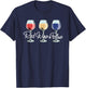 Red White And Blue Wine Glasses Women 4th Of July T-Shirt - T-Shirt | Navy