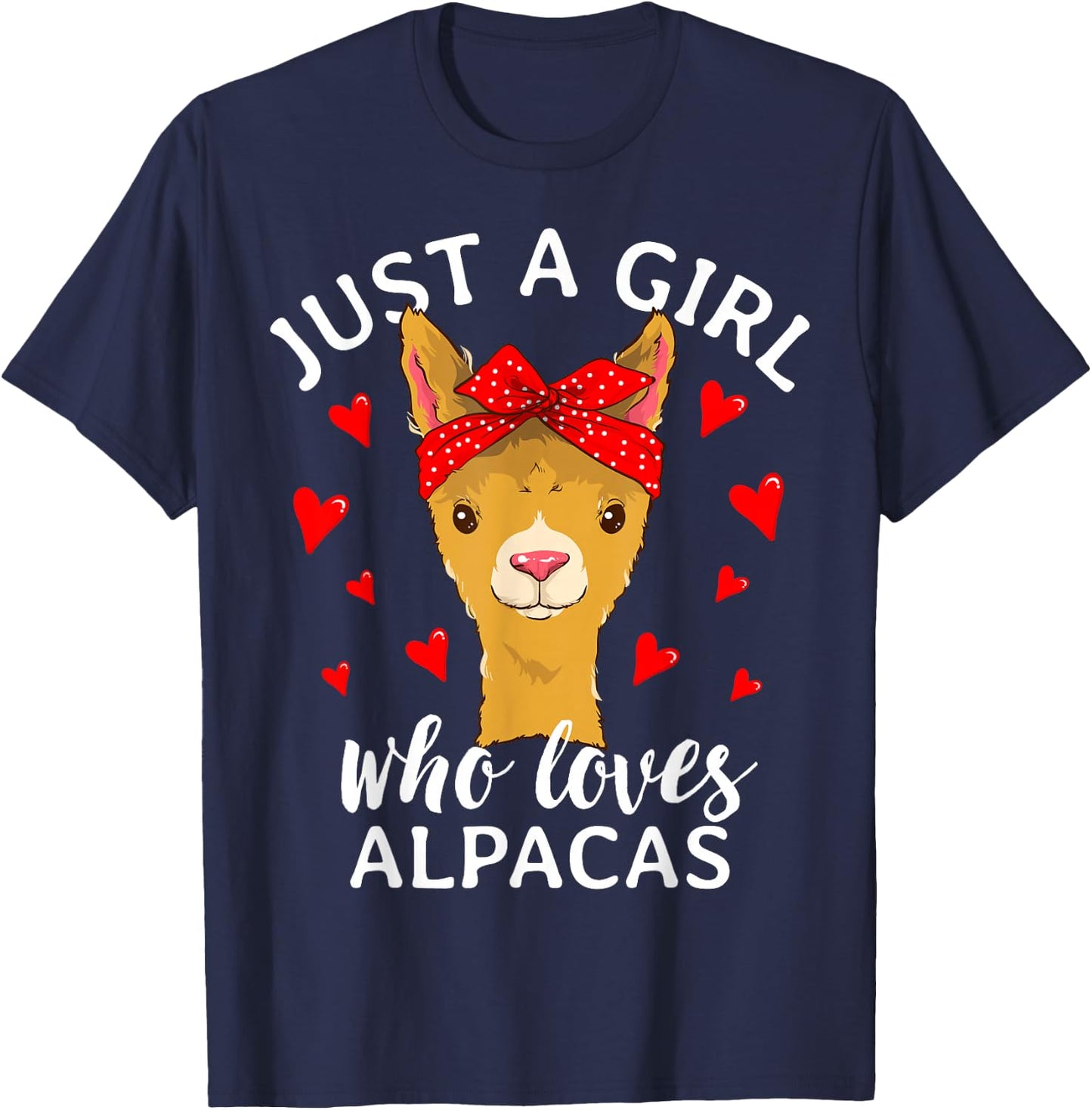 Just A Girl Who Loves Alpacas Llama Lover T-Shirt - T-Shirt | Navy