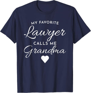 Funny My Favorite Lawyer Calls Me Grandma T-Shirt - T-Shirt | Navy