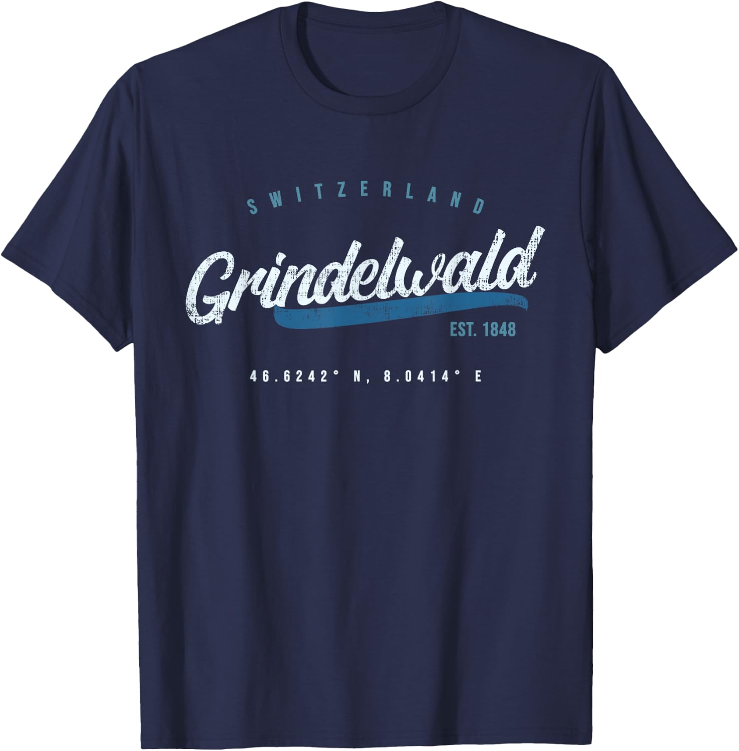 Grindelwald Switzerland Retro T shirt T-Shirt - T-Shirt | Navy