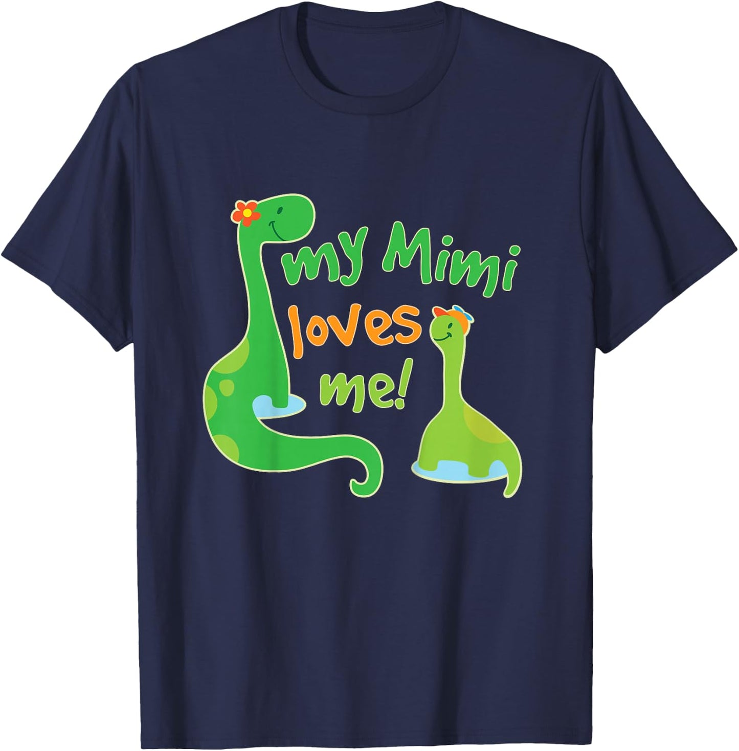 Kids My Mimi Loves Me Grandson Dinosaur T-Shirt - T-Shirt | Navy