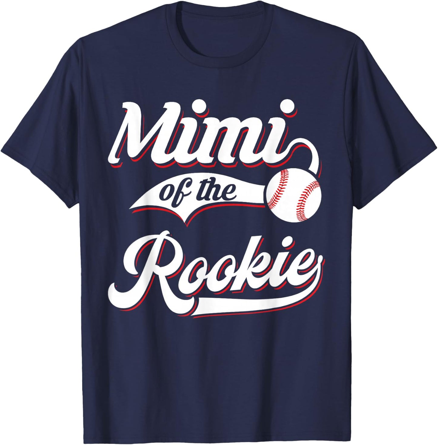 Mimi Of The Rookie Matching Family Baseball Birthday T-Shirt - T-Shirt | Navy