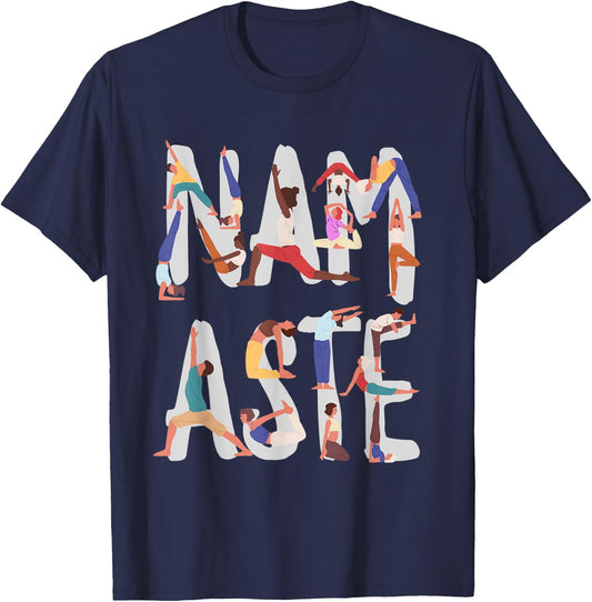 Namaste Yoga, Yogalicious tops, Namaste yoga pose T-Shirt - T-Shirt | Navy