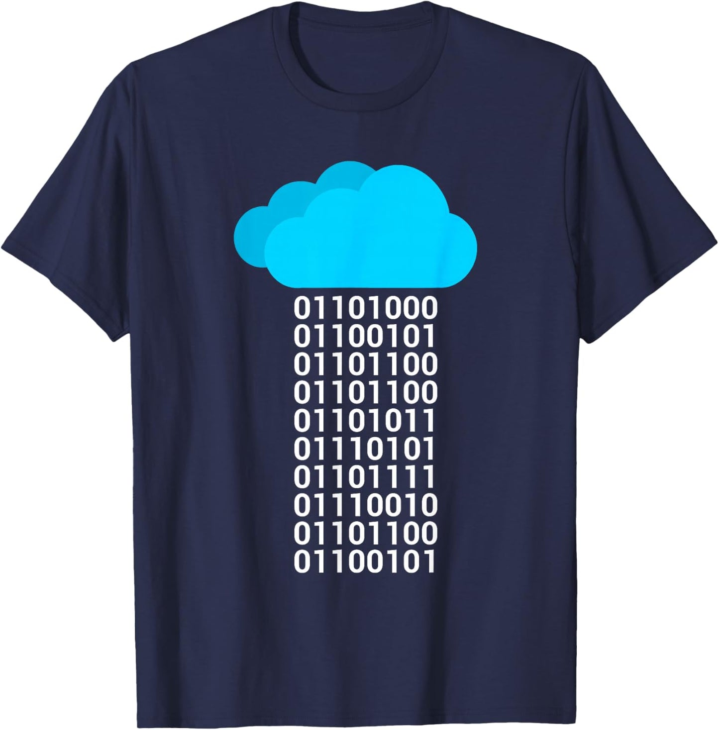 Funny Programmer Cloud Big Data Developer Nerd Binary T-Shirt - T-Shirt | Navy