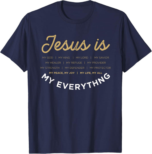 Jesus Is My God Jesus Devotee Christian Bible Prayer Jesus T-Shirt - T-Shirt | Navy