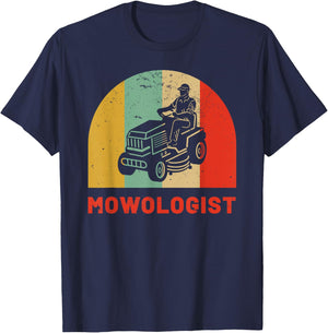 Funny Lawn Mower Vintage Mowologist Yard Work Lawn Trak T-Shirt - T-Shirt | Navy