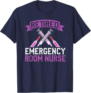 Retired ER Nurse Shirt Emergency Room Nurse Retirement T-Shirt - T-Shirt | Navy