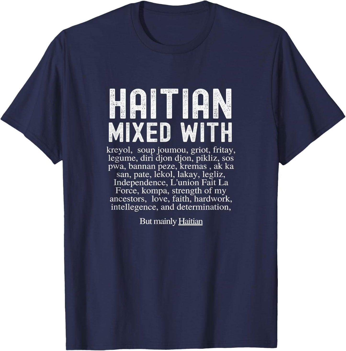 Haitian Mixed With T-Shirt - T-Shirt | Navy