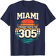 Miami Straight Outta The 305 Vintage Sunset Florida T-Shirt - T-Shirt | Navy