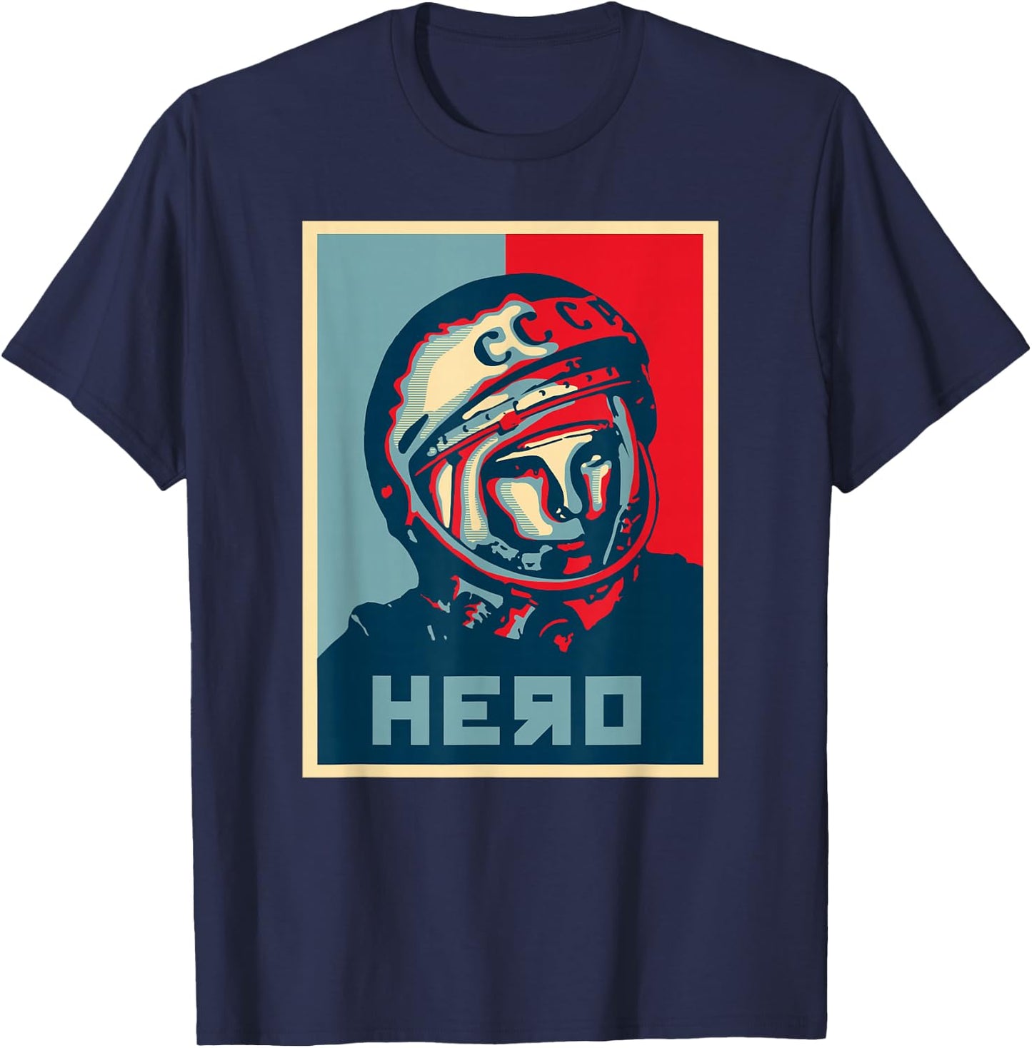 Yuri Gagarin USSR Soviet Hero Astronaut Russian Space T-Shirt - T-Shirt | Navy
