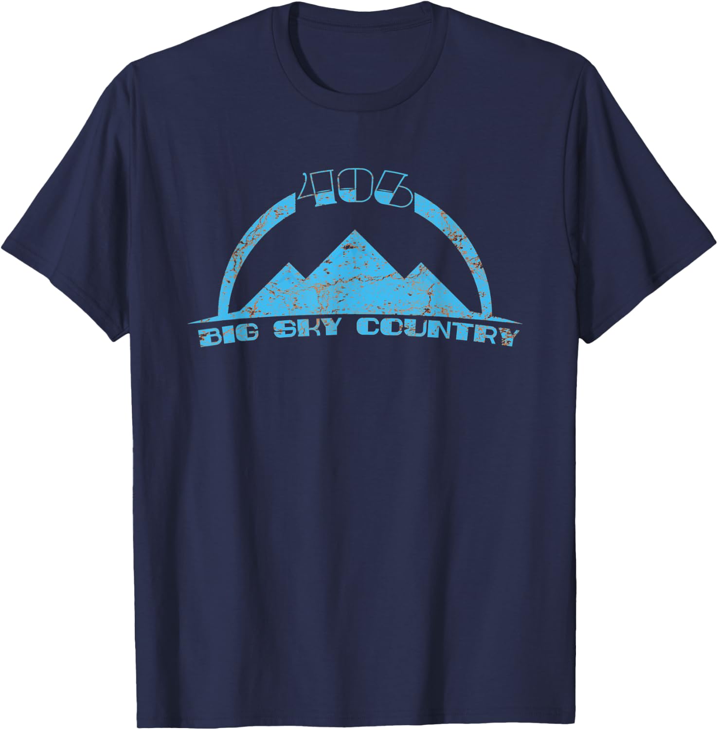 406 Big Sky Country Montana Distressed State Pride T-Shirt - T-Shirt | Navy