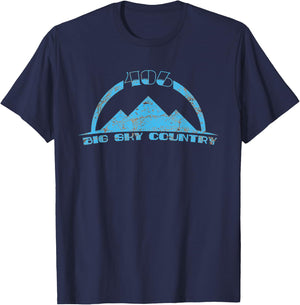 406 Big Sky Country Montana Distressed State Pride T-Shirt - T-Shirt | Navy