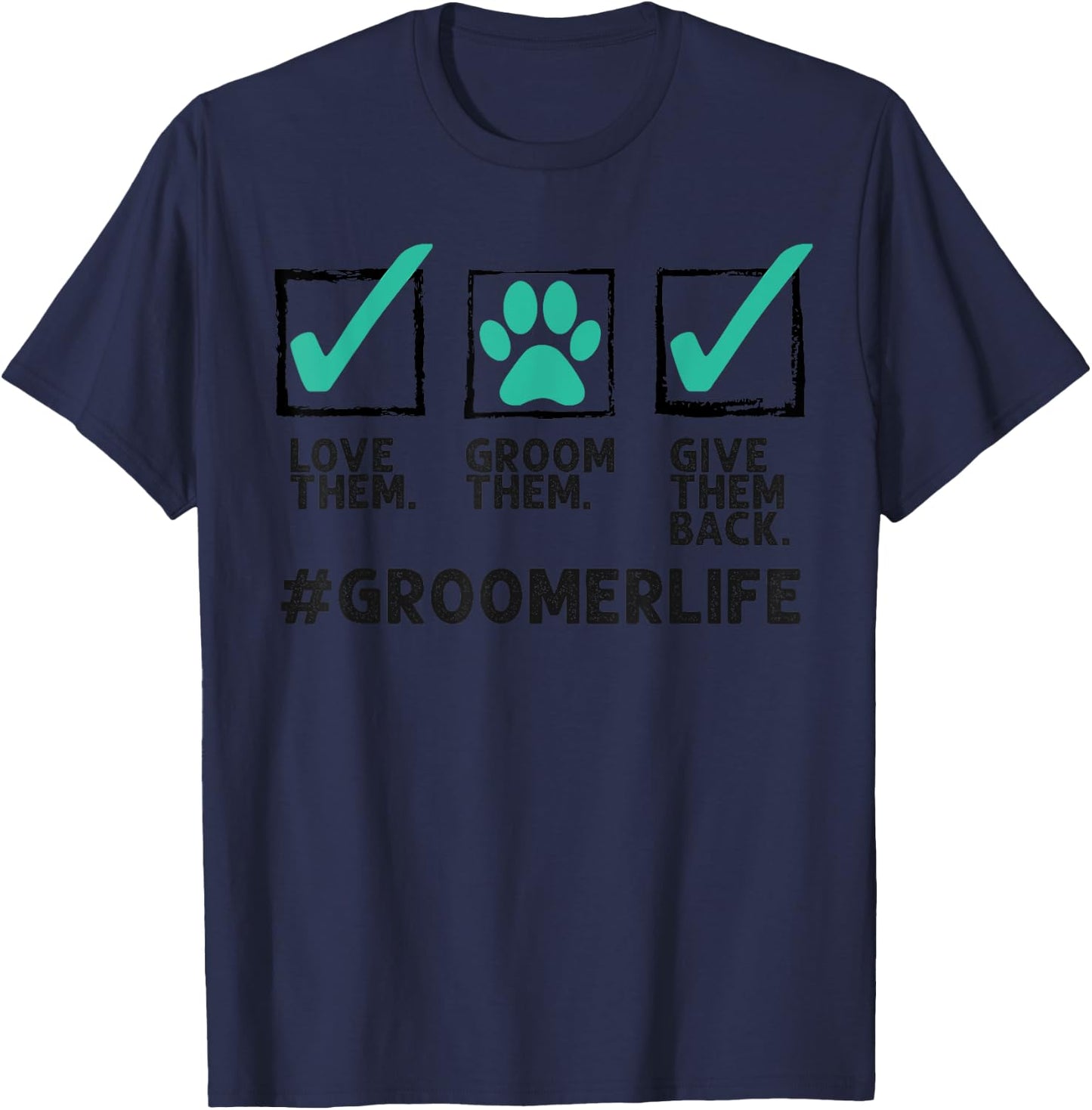 Funny Dog Groomer Gift Women Cool Pet Dog Grooming T-Shirt - T-Shirt | Navy
