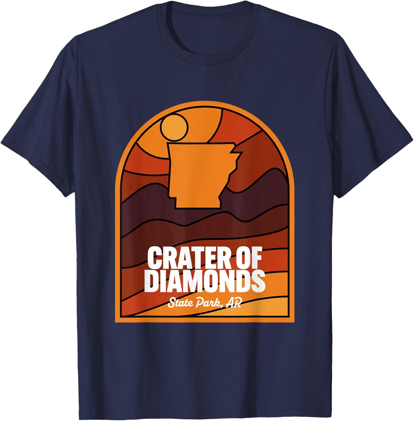 Crater of Diamonds State Park Arkansas Retro T-Shirt - T-Shirt | Navy