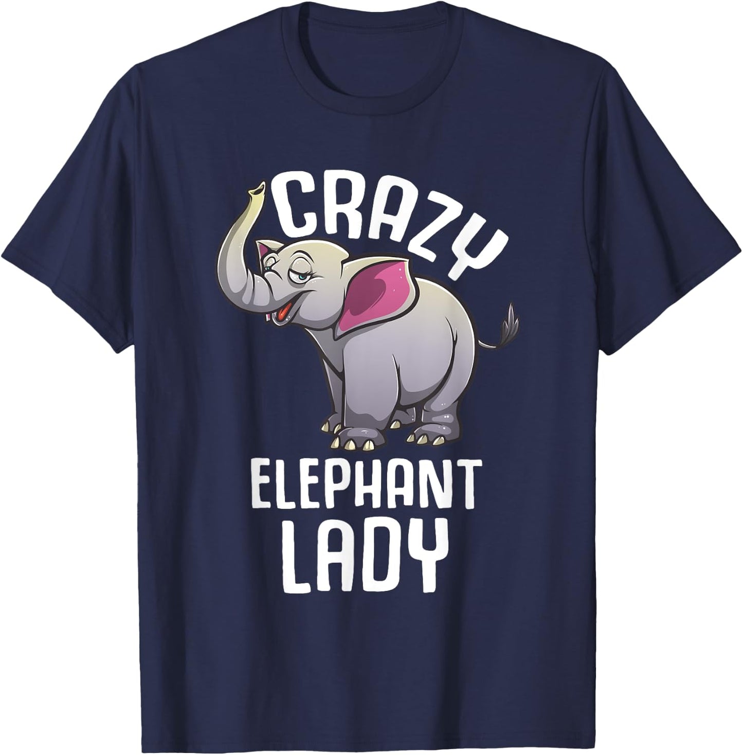 Funny Elephant Girl Lady Zoo Safari Elephant Lover T-Shirt - T-Shirt | Navy