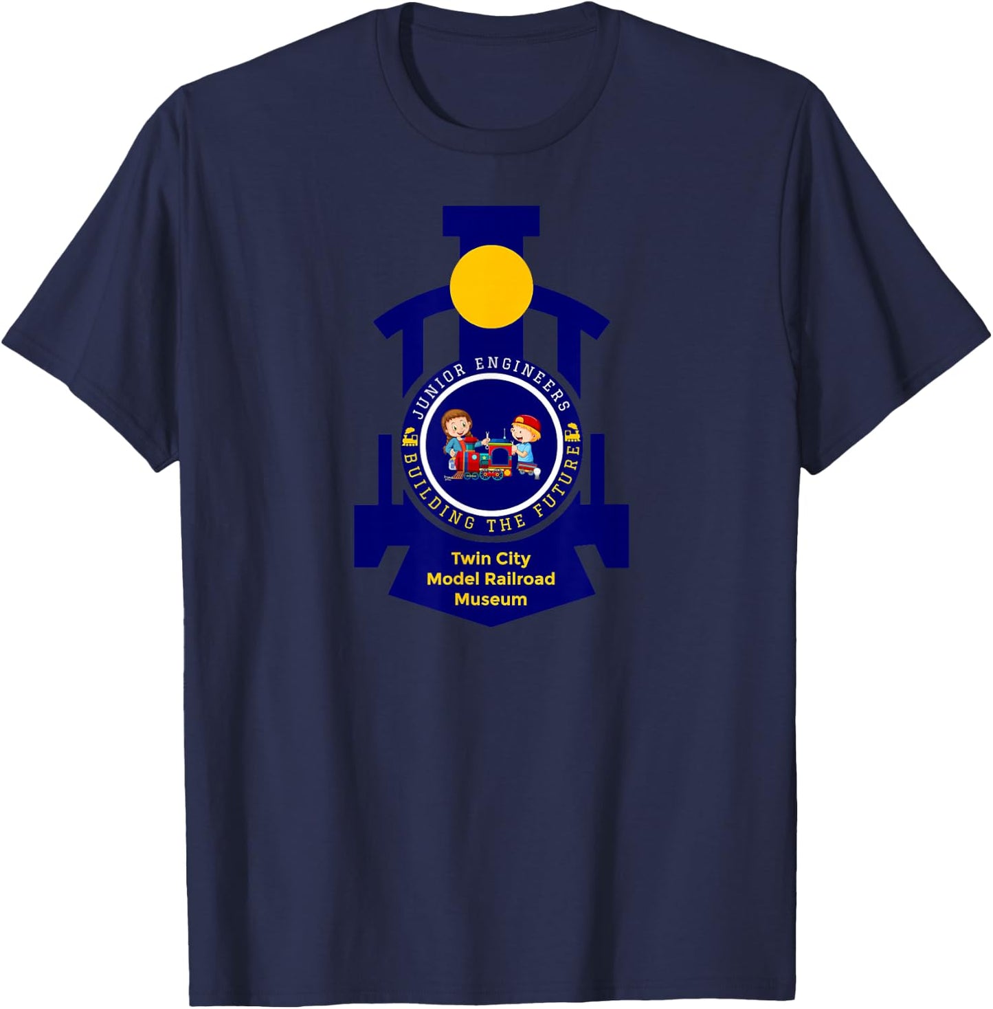 Junior Engineers | Twin City Model Railroad Museum T-Shirt - T-Shirt | Navy