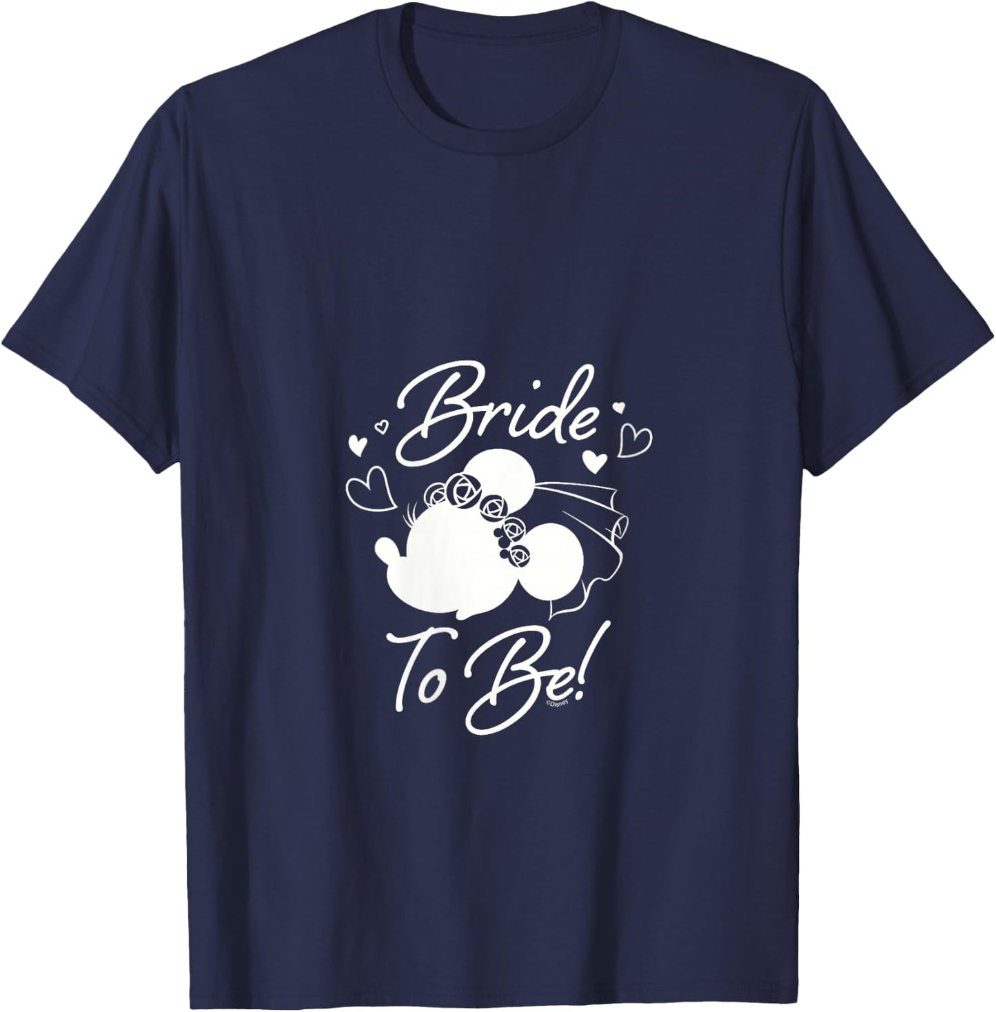 Disney Minnie Mouse Bride to Be Wedding Bridal Bachelorette V-Neck T-Shirt - T-Shirt | Navy