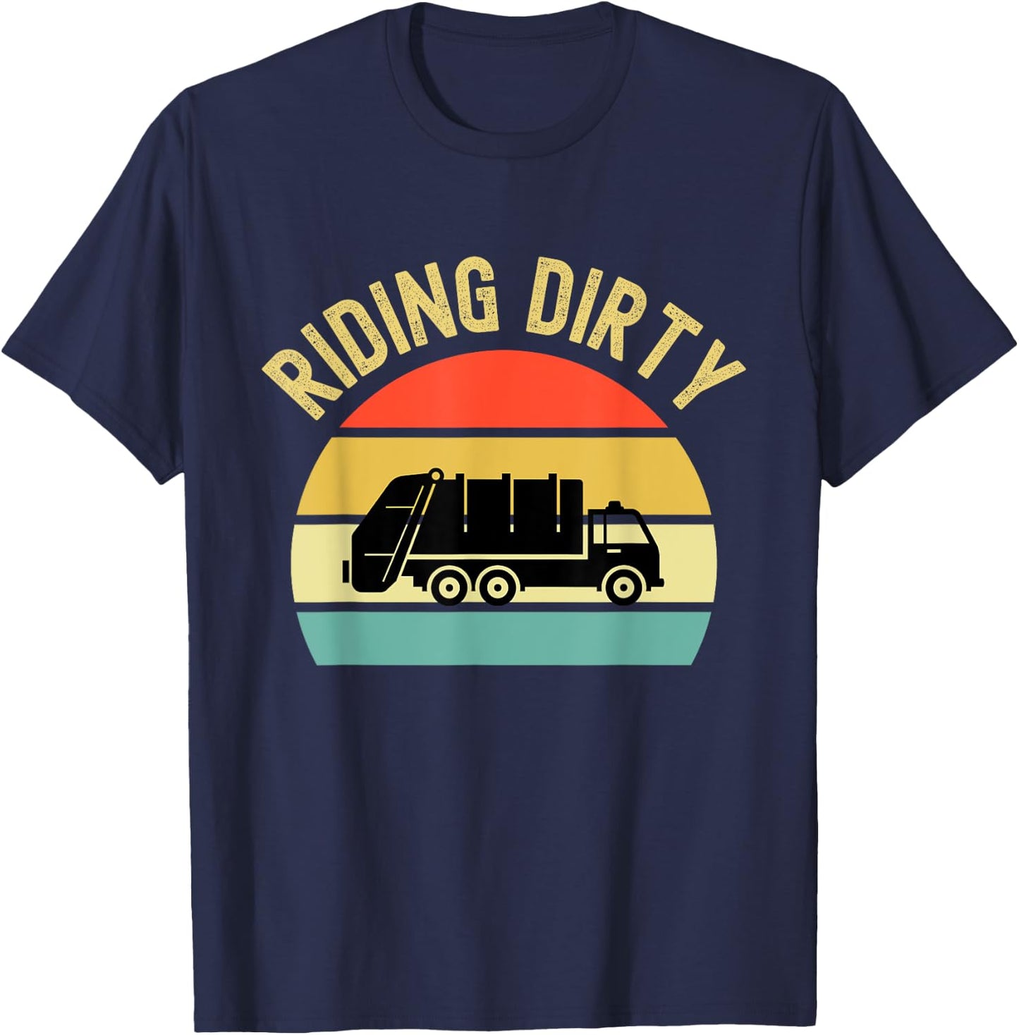 Recycling Garbage Truck Riding Dirty Sunset Toddler 5T 4T 3T T-Shirt - T-Shirt | Navy