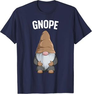Gnope Funny Garden Tomte Gnome Scandinavian Nope T-Shirt - T-Shirt | Navy
