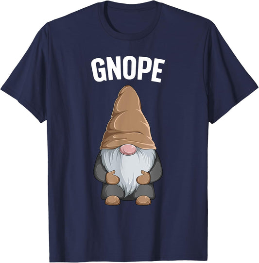 Gnope Funny Garden Tomte Gnome Scandinavian Nope T-Shirt - T-Shirt | Navy