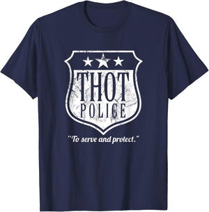Thot Police Shirt Funny Thot T-Shirt - T-Shirt | Navy