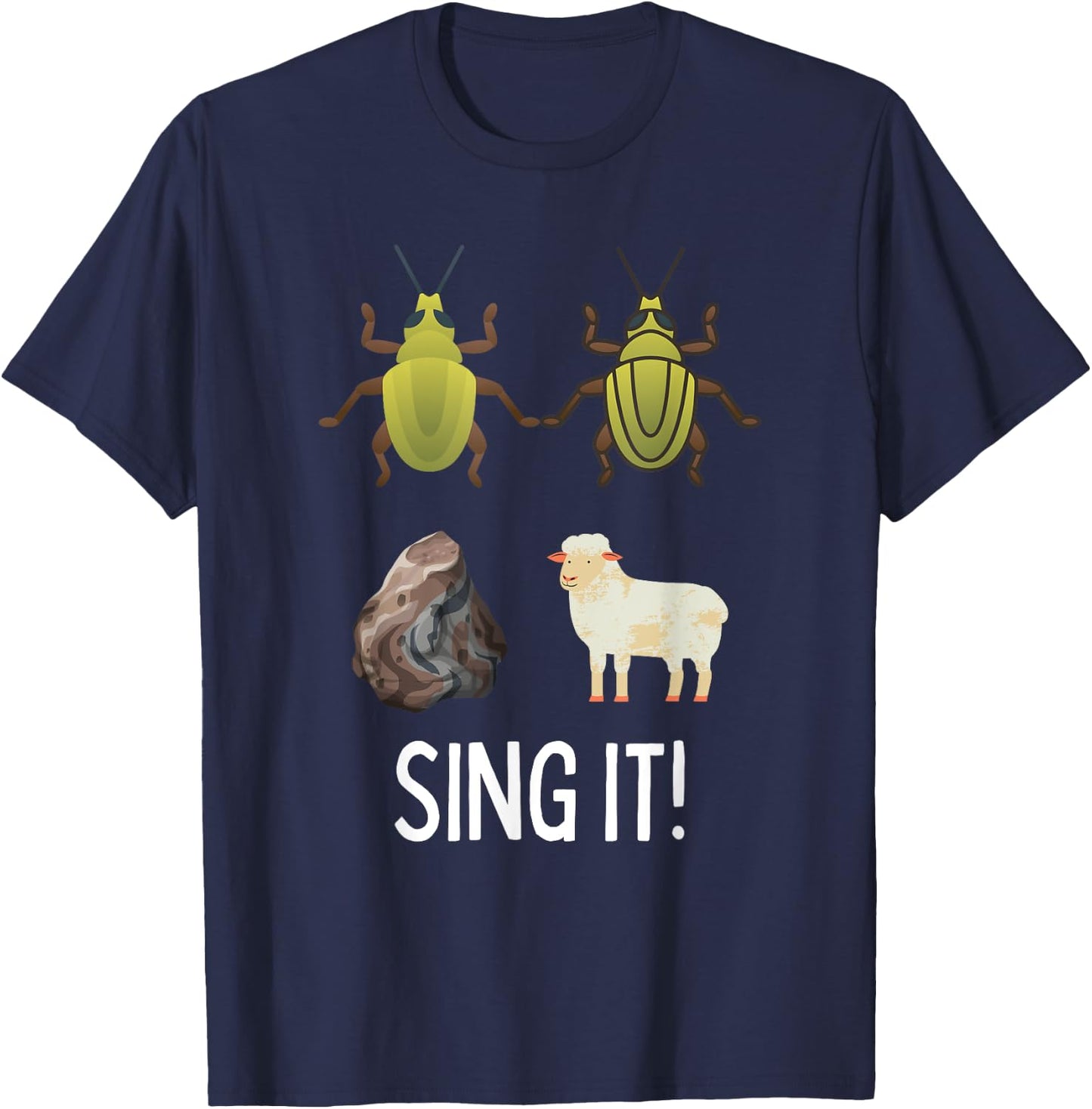 Funny Classic Rock Song Lyrics Joke Rock Music T-Shirt - T-Shirt | Navy