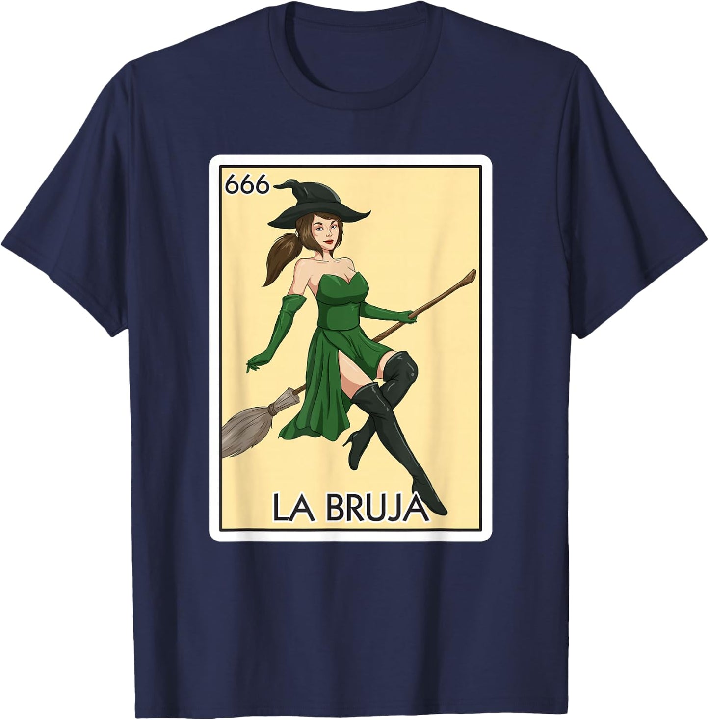 La Bruja The Witch Card Mexican Lottery Card La Bruja T-Shirt - T-Shirt | Navy