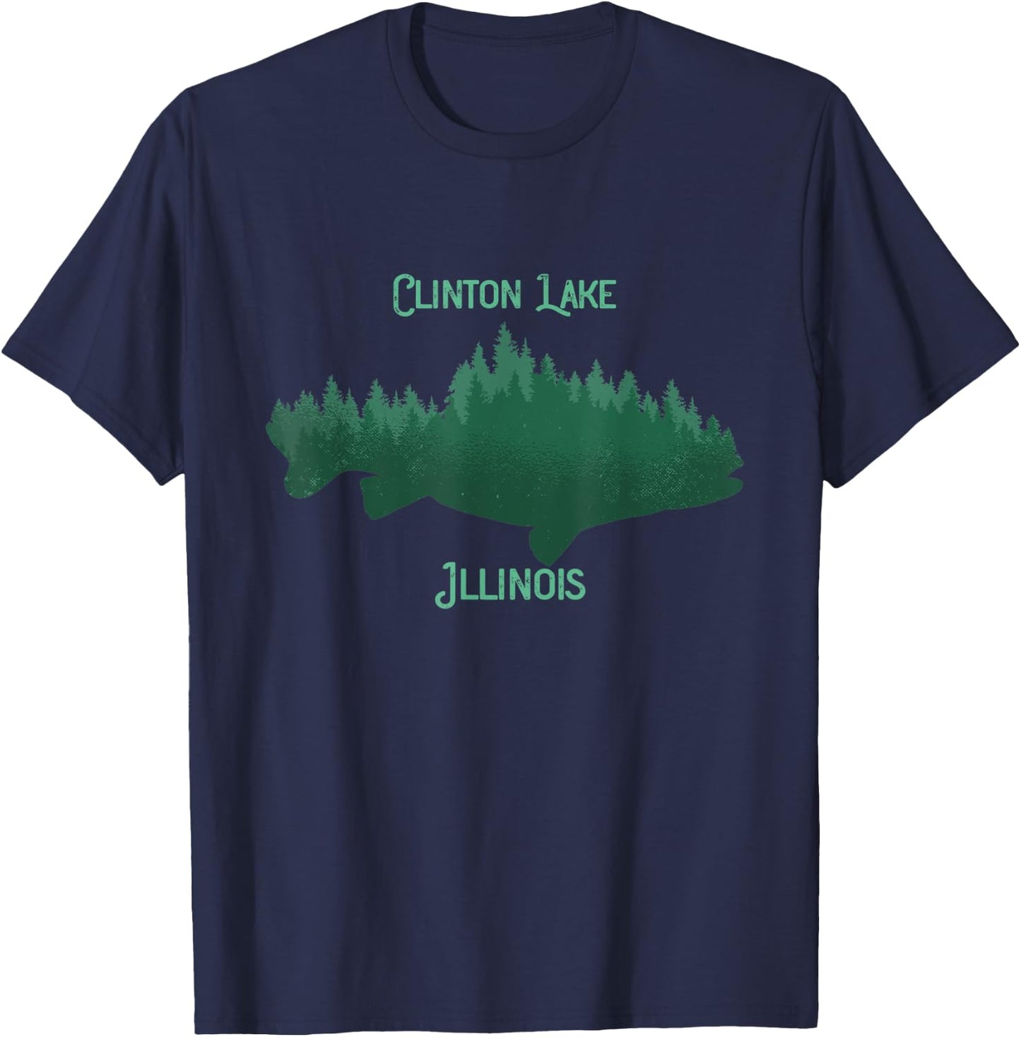 Clinton Lake Illinois Souvenir T-Shirt - T-Shirt | Navy
