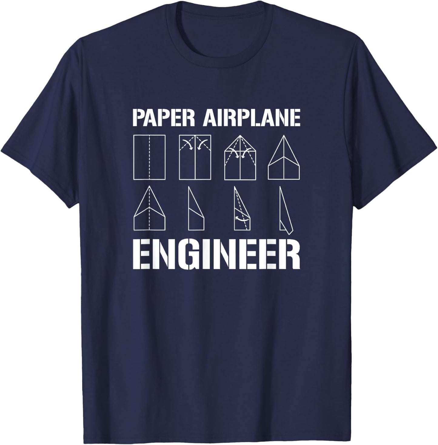 Paper Airplane Engineer, Paper Plane Lover T-Shirt - T-Shirt | Navy