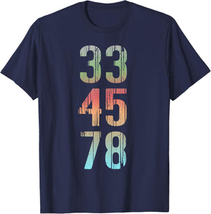 Vinyl Lover Record Collector 33 45 78 LP T-Shirt - T-Shirt | Navy