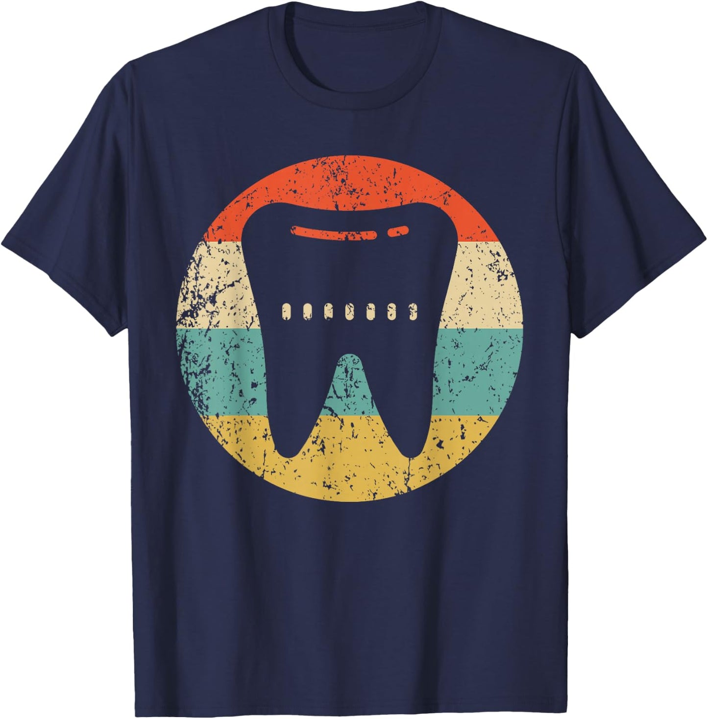 Vintage Retro Style Dentist Orthodontist Retro Tooth T-Shirt - T-Shirt | Navy