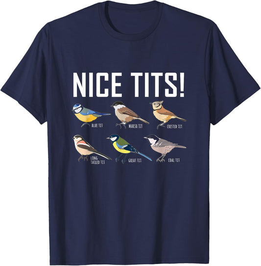 Nice Tits Bird Watcher T-Shirt - T-Shirt | Navy